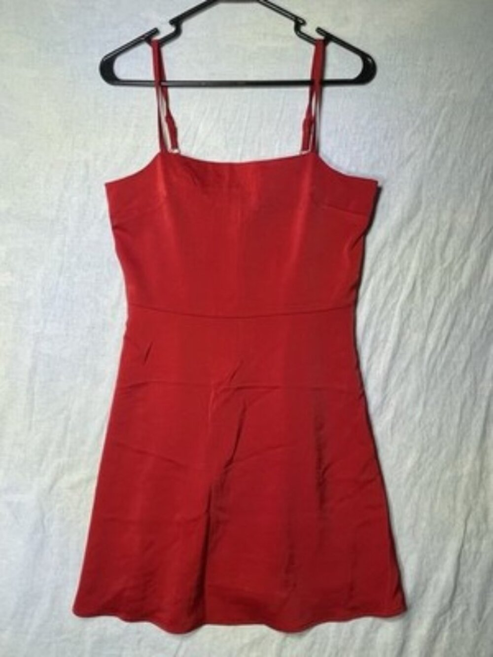 Studio 19 Red Satin Mini Dress Women's Size Small Spaghetti Strap NWT